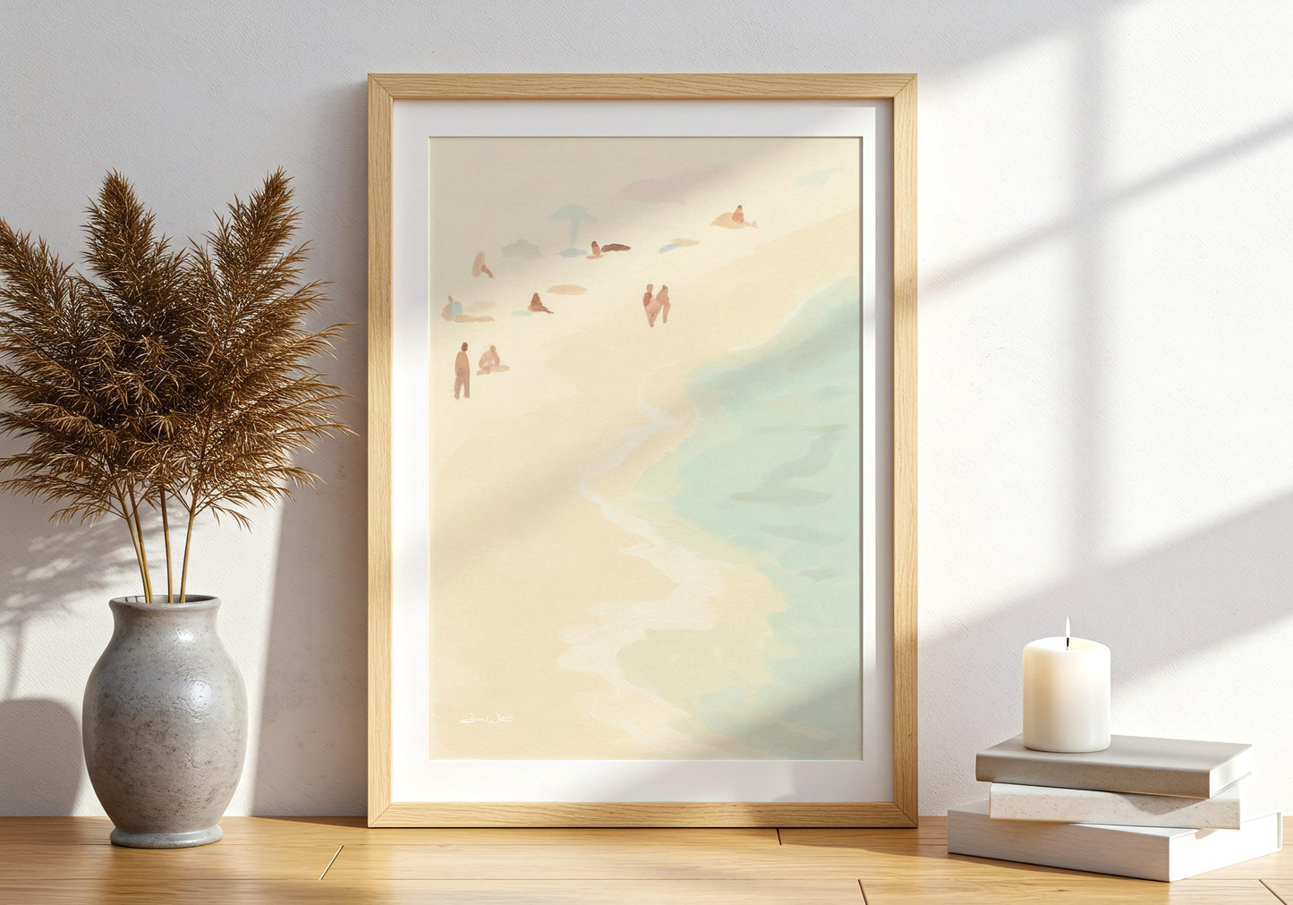 Abstract Minimalist Beach Art Neutral Pastel Colors Digital Download