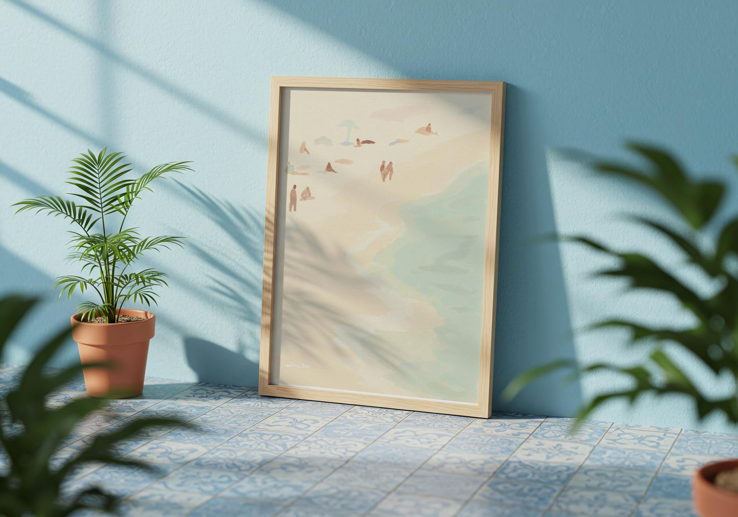 Abstract Minimalist Beach Art Neutral Pastel Colors Digital Download