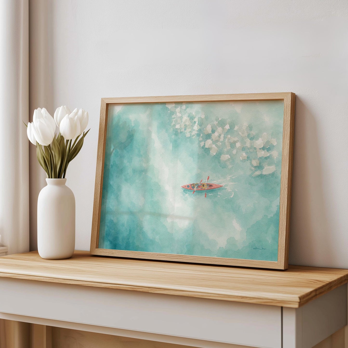 Kayak Artwork Lake and Beach Wall Decor Digital Download