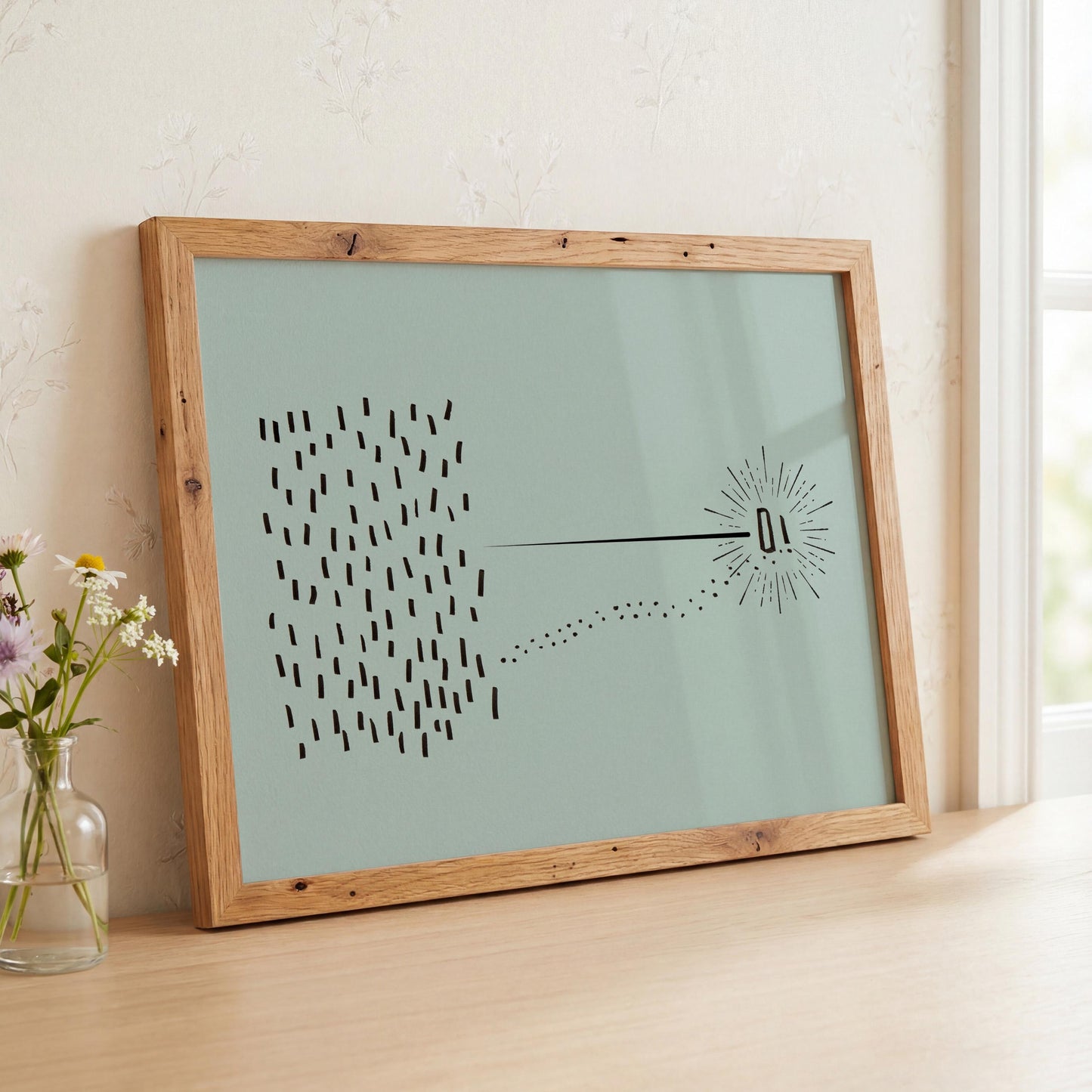 Jesus Leaves the 99 Abstract Art Sage Green Printable Christian Print Download