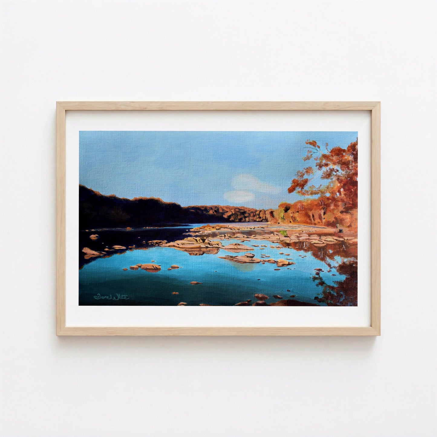 Billy Goat Trail Art Print: Potomac River Landscape Painting Digital Download