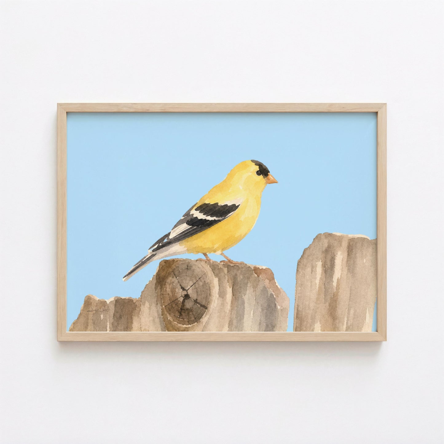 American Goldfinch Bird Watercolor Art Print Digital Download