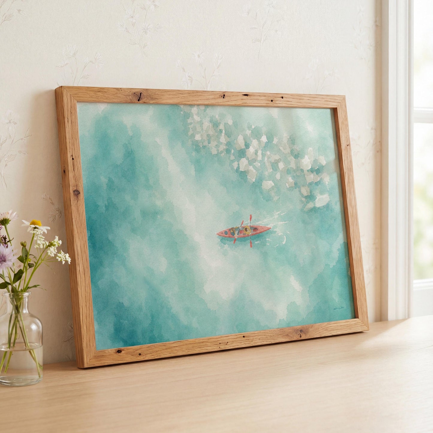 Kayak Artwork Lake and Beach Wall Decor Digital Download