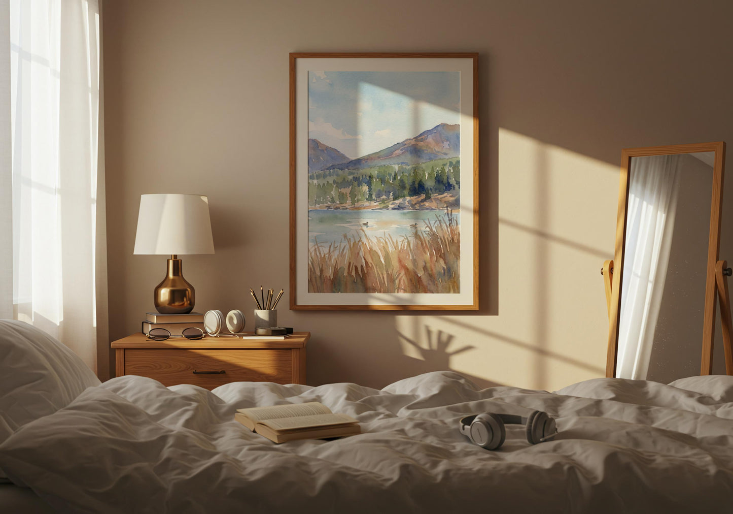 Sprague Lake Ducks Watercolor Art Rocky Mountain National Park (Digital Download)