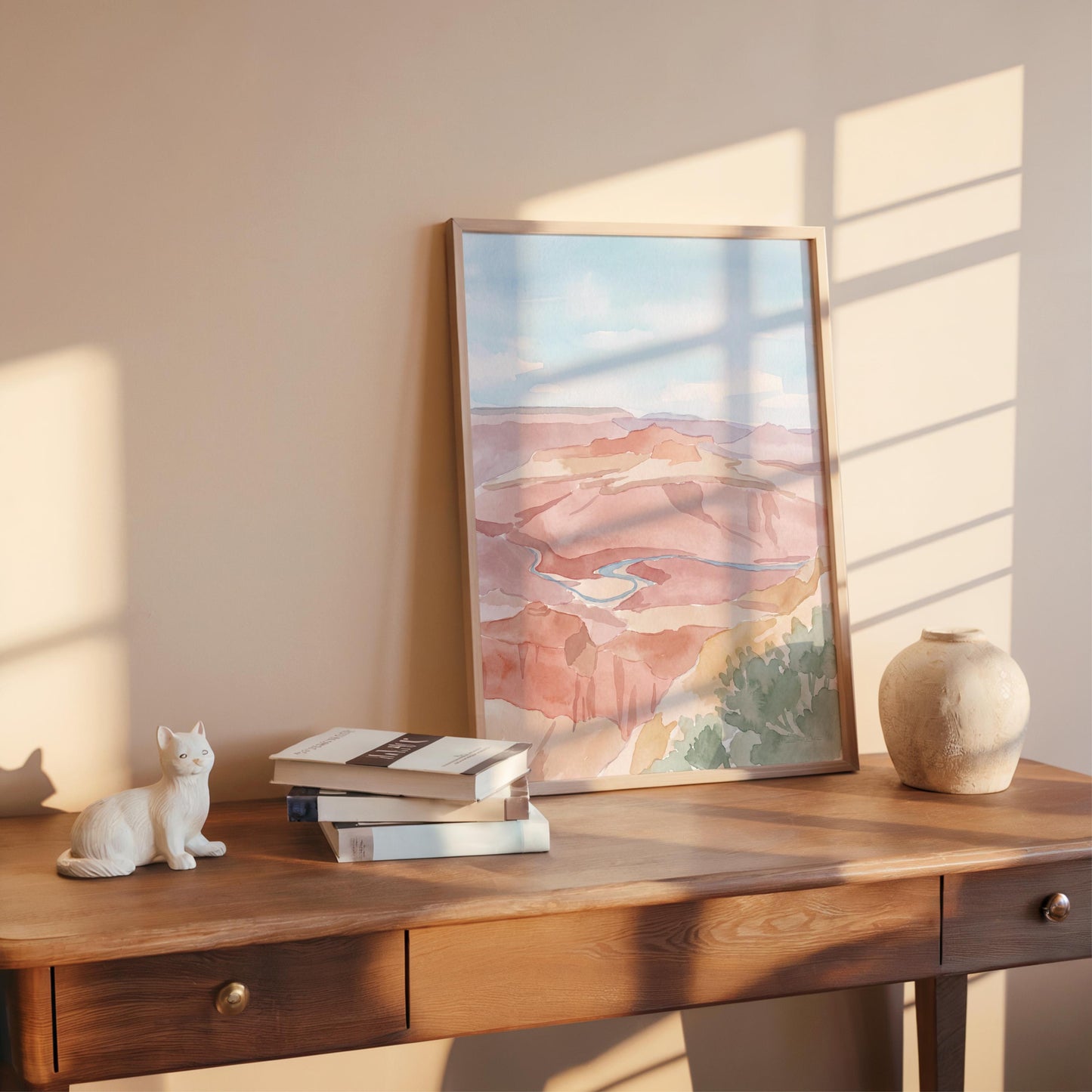 Grand Canyon Colorado River Watercolor Art (Digital Download - Vertical)