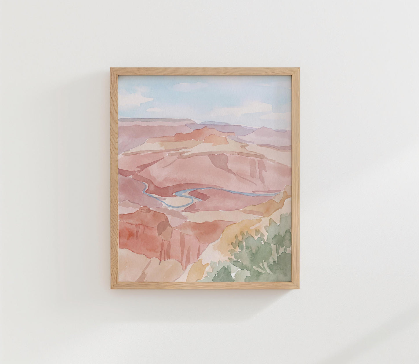 Grand Canyon Colorado River Watercolor Art (Digital Download - Vertical)