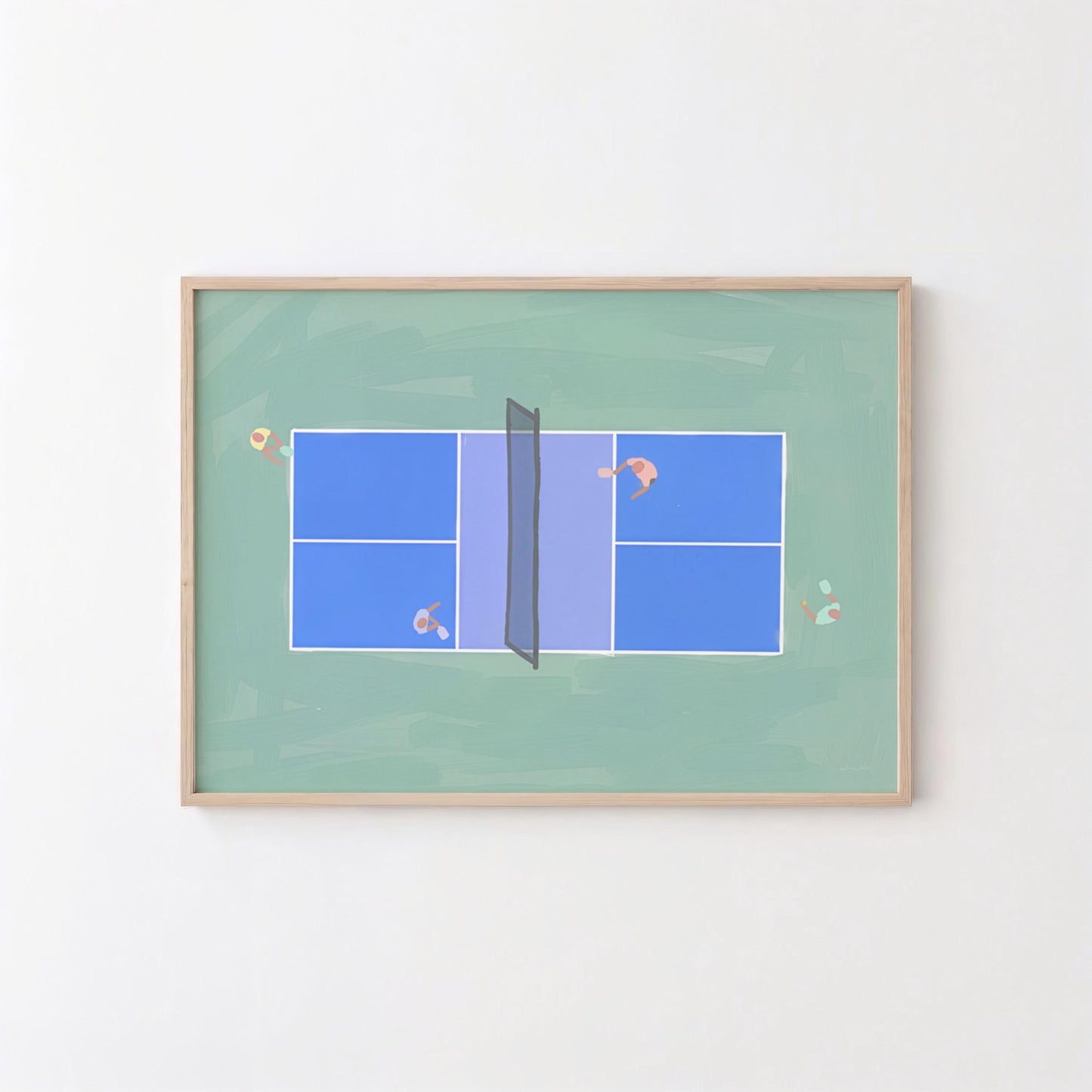 Pickleball Wall Art Minimalist Abstract (Digital Download - Horizontal)