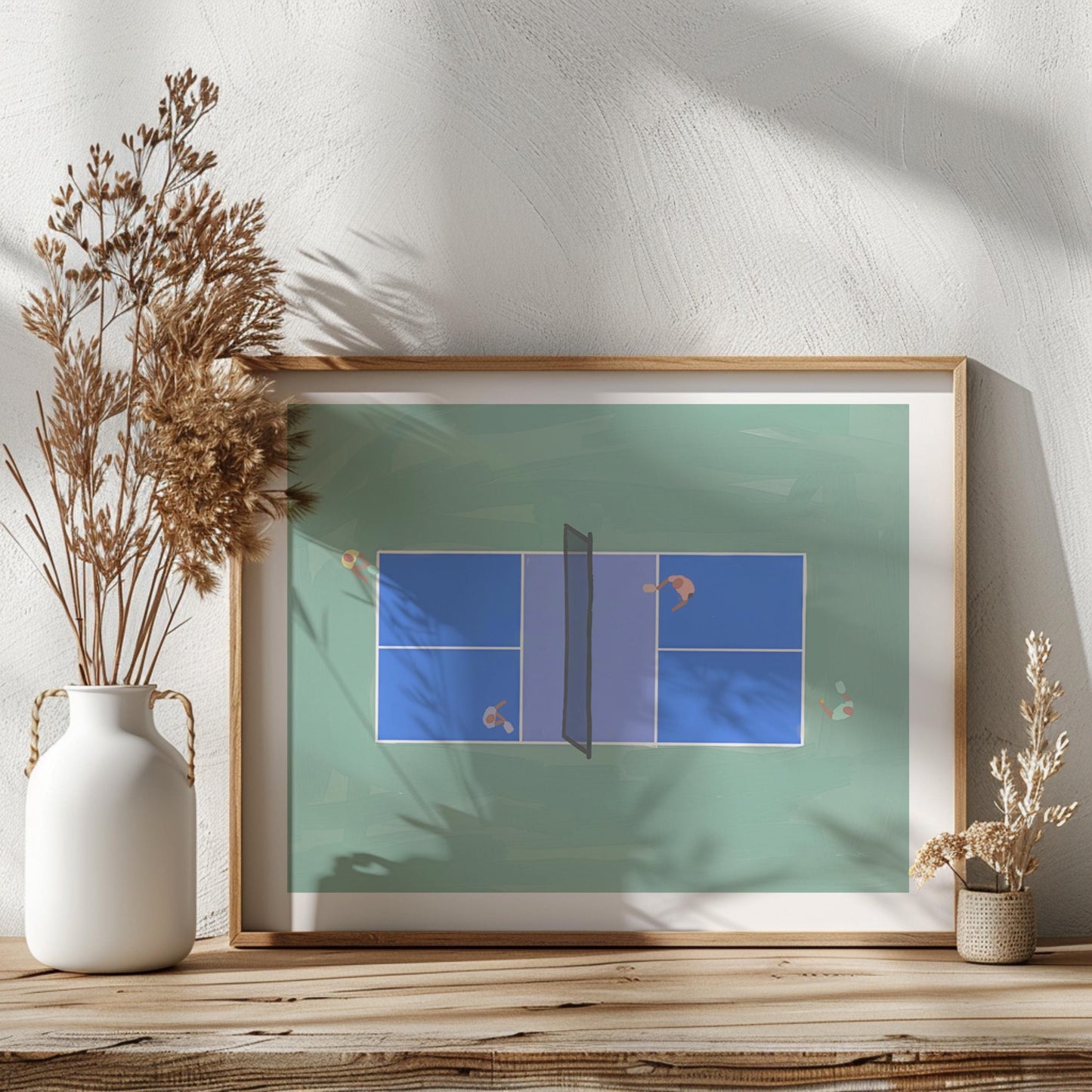 Pickleball Wall Art Minimalist Abstract (Digital Download - Horizontal)