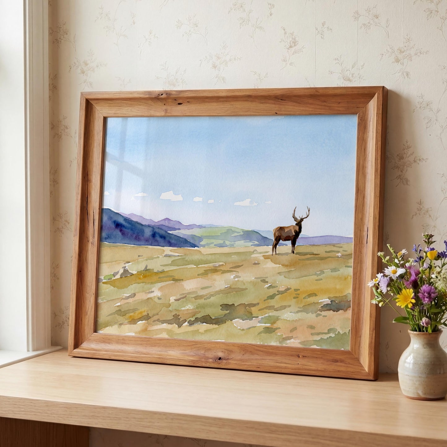 Elk Rocky Mountain Landscape Art (Digital Download - Horizontal)