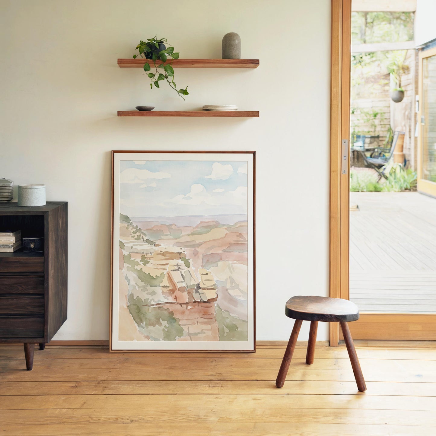 Grand Canyon Pastel Watercolor Art (Digital Download - Vertical)