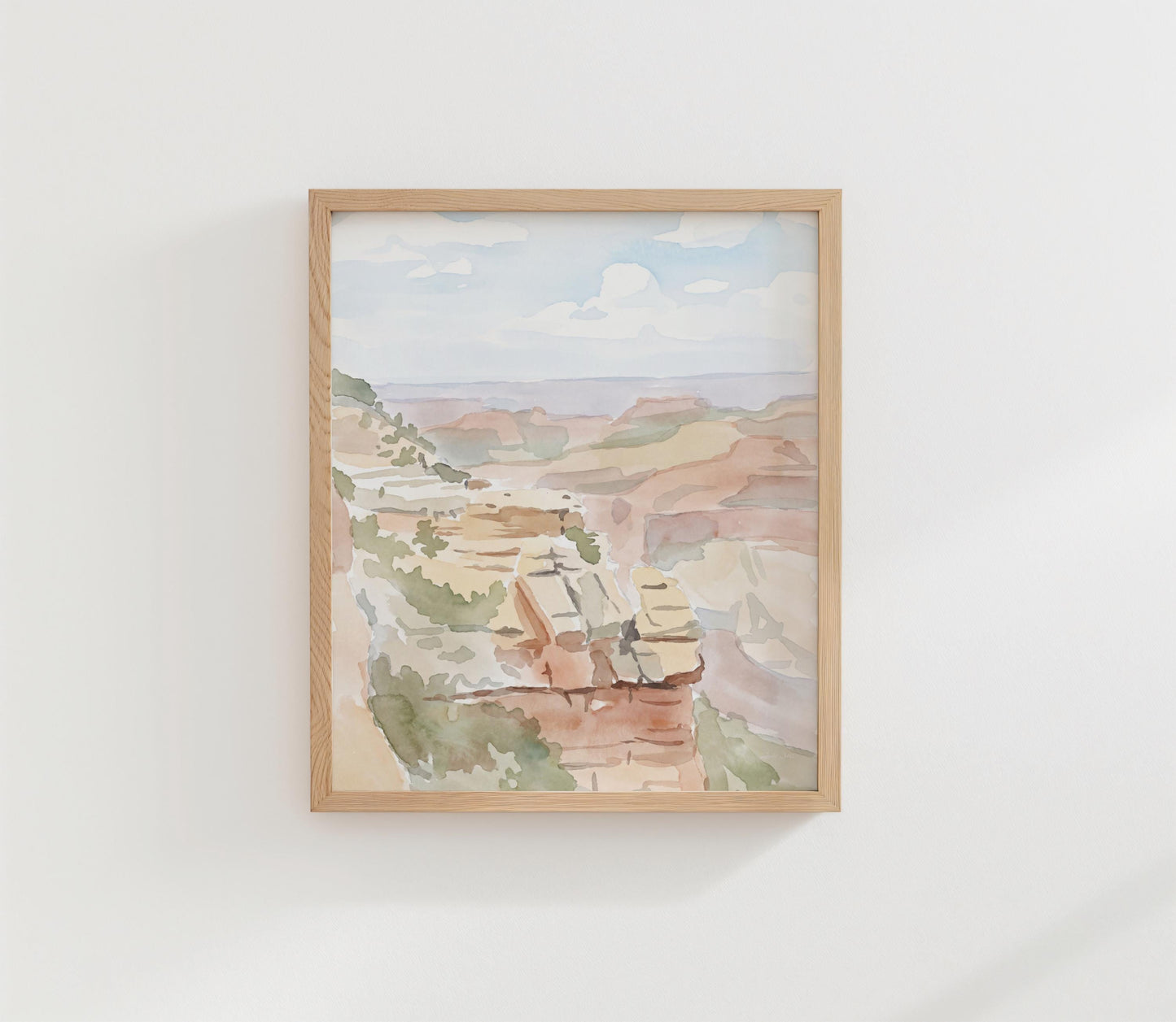 Grand Canyon Pastel Watercolor Art (Digital Download - Vertical)