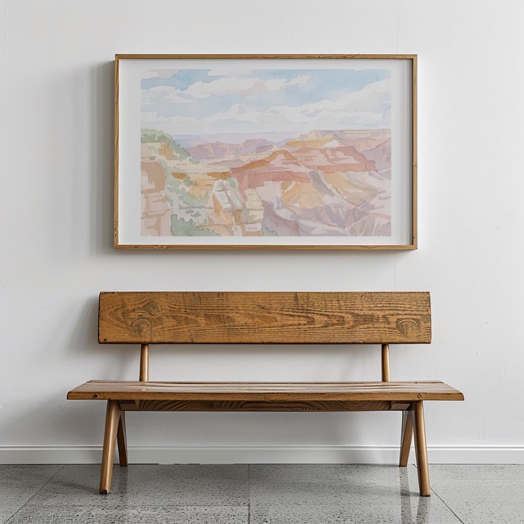 Grand Canyon Pastel Watercolor Art (Digital Download - Horizontal)