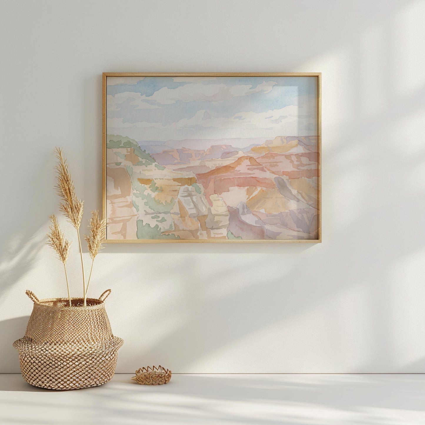 Grand Canyon Pastel Watercolor Art (Digital Download - Horizontal)