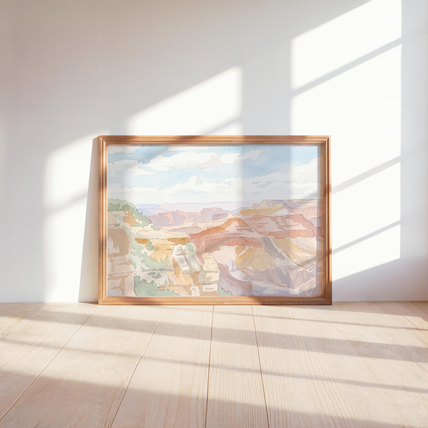 Grand Canyon Pastel Watercolor Art (Digital Download - Horizontal)