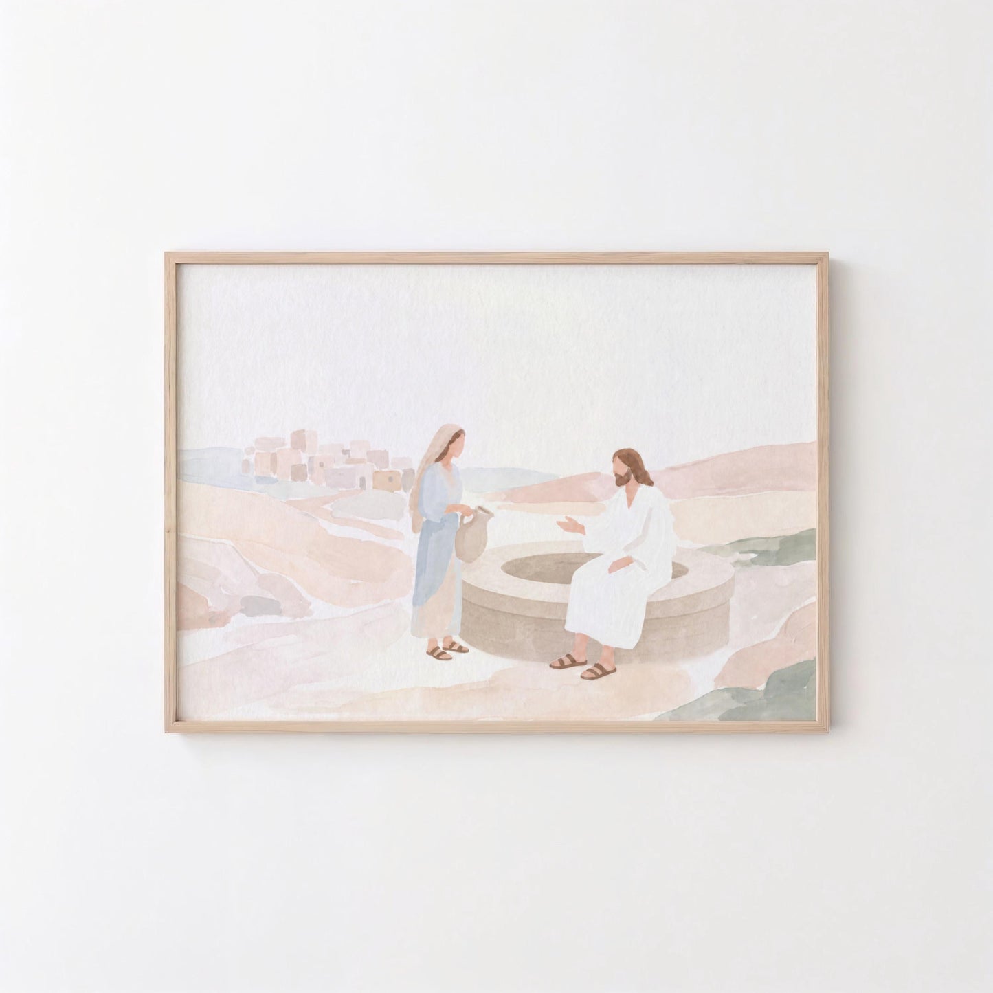 Jesus and the Woman at the Well Art (Digital Download - Horizontal)