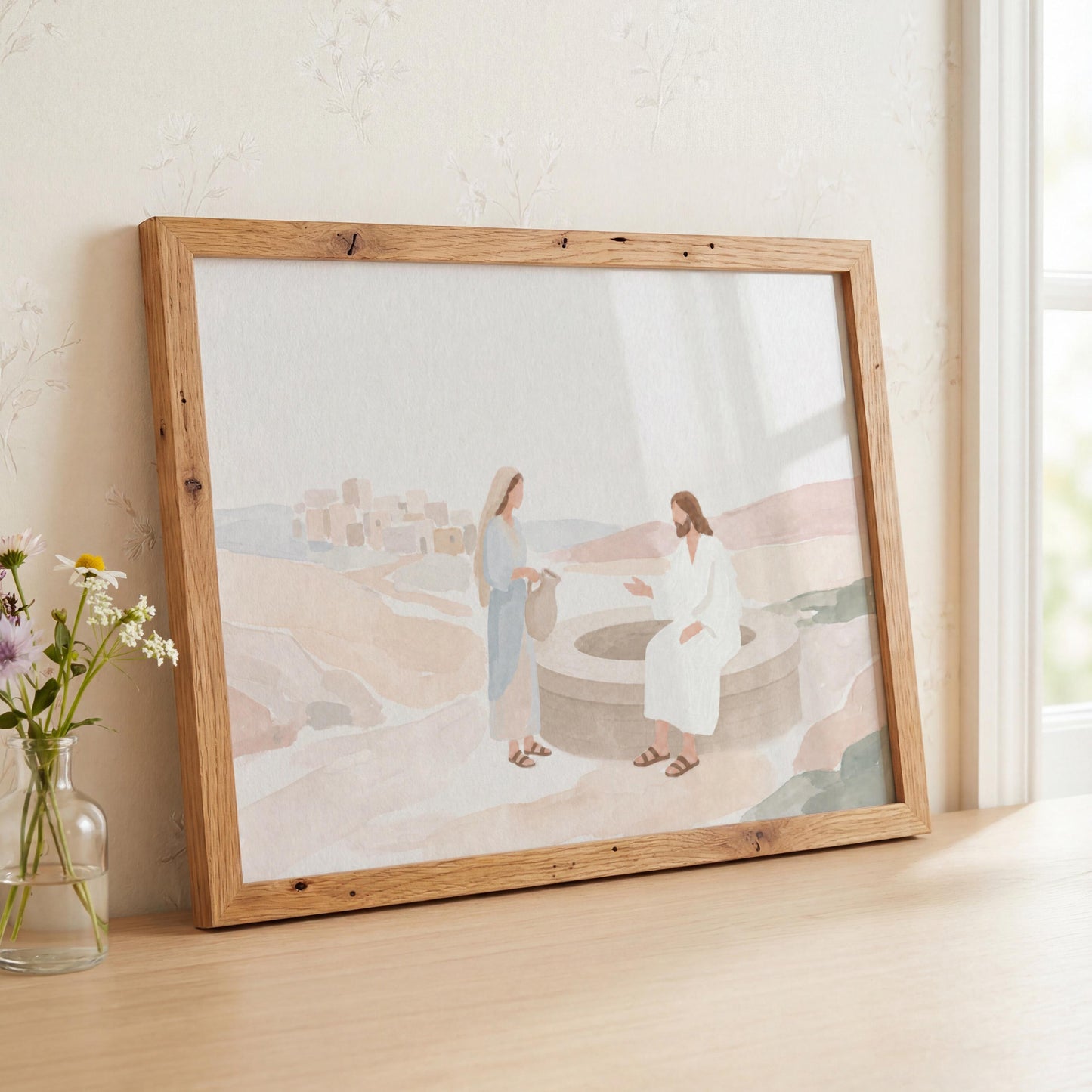 Jesus and the Woman at the Well Art (Digital Download - Horizontal)