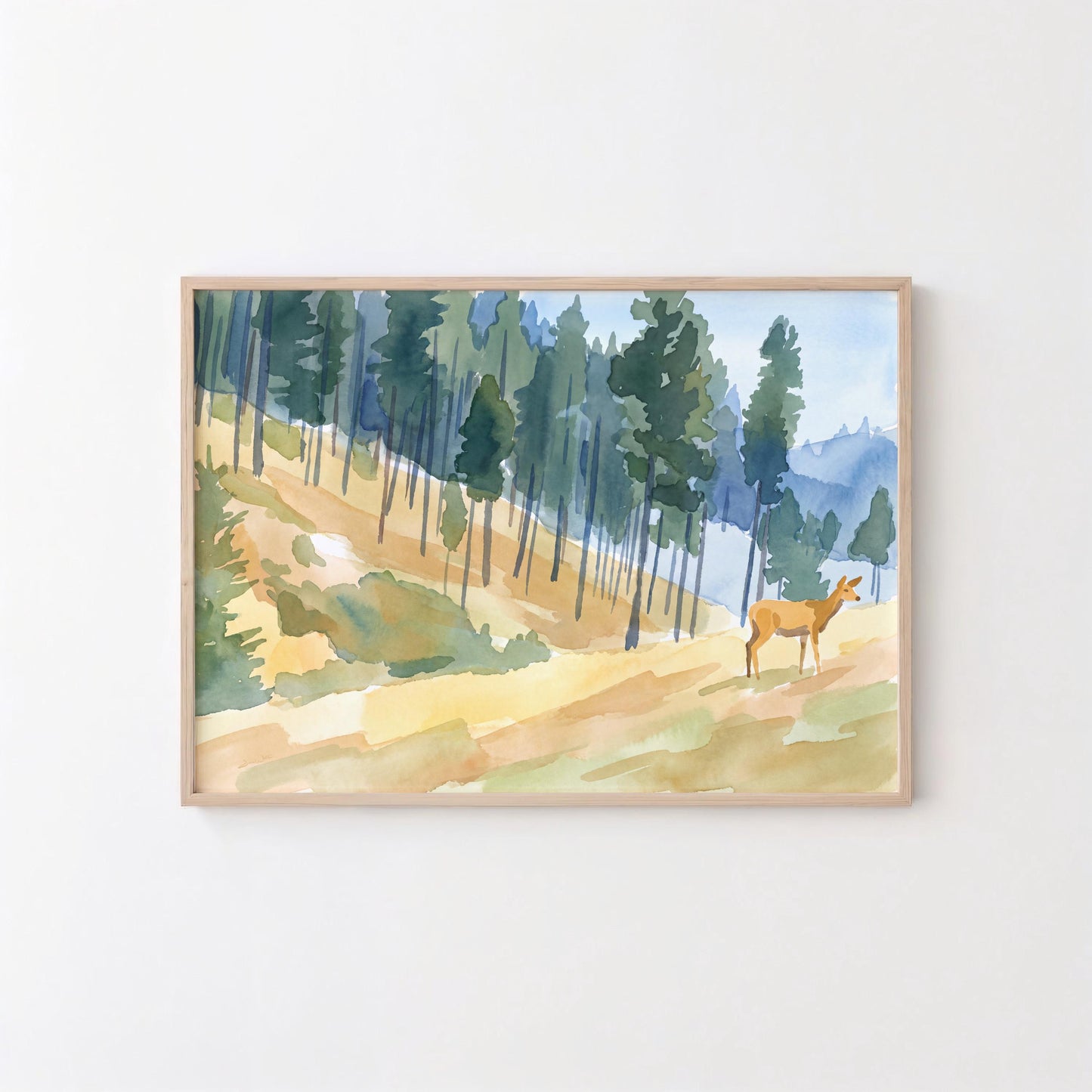 Mule Deer Watercolor Art Rocky Mountain National Park Landscape (Digital Download)