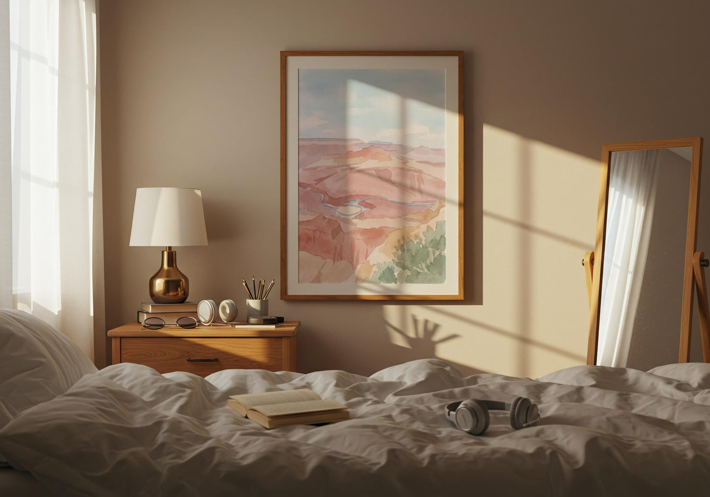Grand Canyon Colorado River Watercolor Art (Digital Download - Vertical)