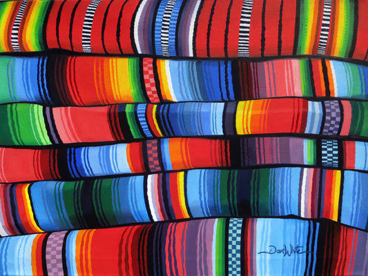 Indigenous Textile Painting Wall Art Print Latino Hispanic Artwork